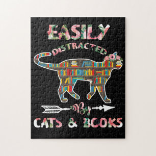 Easily Distracted By Cats Books Puzzle