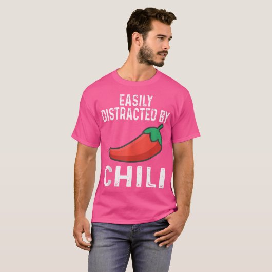 Easily Distracted By Chili Cook Off Chili Pepper F T-Shirt (Vorne ganz)