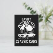 Easily Distracted By Classic Cars Funny Postkarte (Stehend Vorderseite)