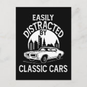 Easily Distracted By Classic Cars Funny Postkarte (Vorderseite)