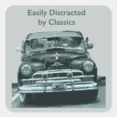 Easily Distracted by Classics Quadratischer Aufkleber (Vorderseite)