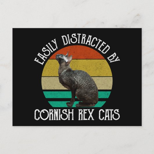 Easily Distracted By Cornish Rex Cats Postkarte (Vorderseite)