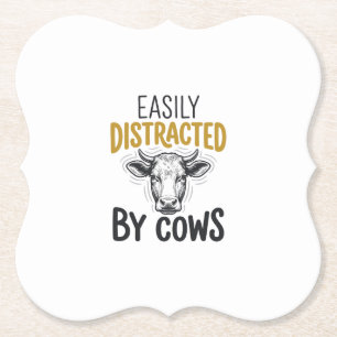 Easily Distracted By Cows Lustiges Kuhliebhaber-Sh Untersetzer