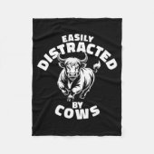 Easily Distracted By Cows Western Highland Cow Fleecedecke (Vorderseite)