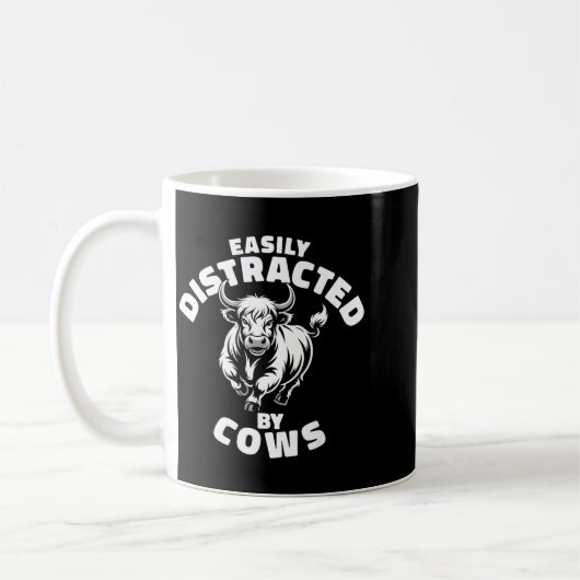 Easily Distracted By Cows Western Highland Cow Kaffeetasse (Links)