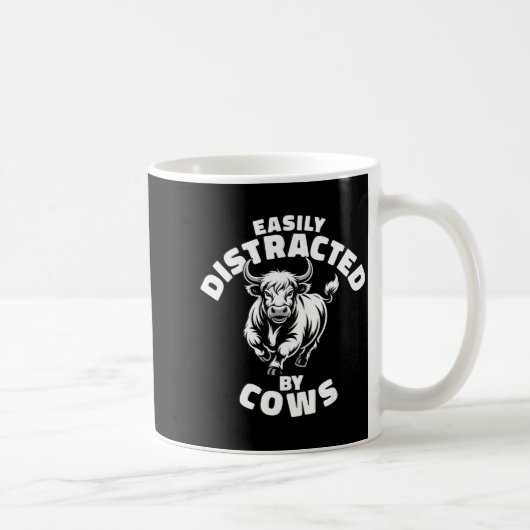 Easily Distracted By Cows Western Highland Cow Kaffeetasse (Rechts)