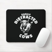 Easily Distracted By Cows Western Highland Cow Mousepad (Mit Mouse)