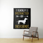 Easily Distracted By Dachshunds Wandteppich (Beispiel)