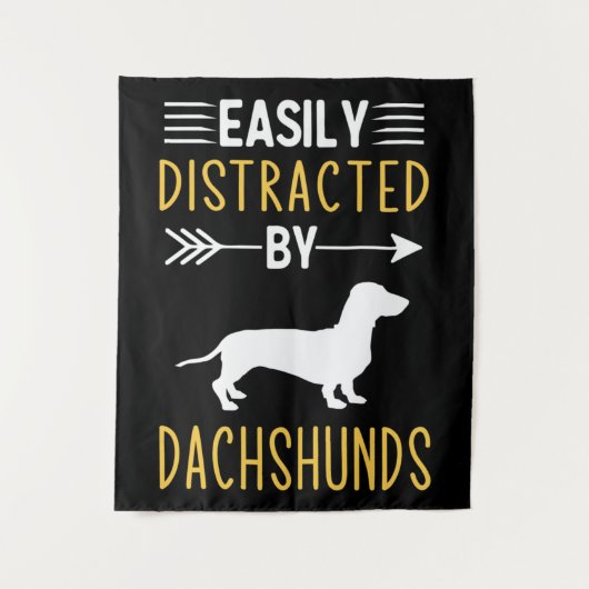 Easily Distracted By Dachshunds Wandteppich (Vorderseite)