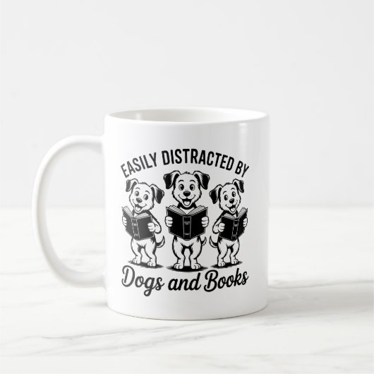 Easily Distracted by Dogs and Books  Kaffeetasse (Links)