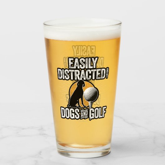 Easily Distracted by Dogs and Golf Glas (Vorne (Gefüllt))