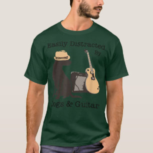 Easily Distracted By Dogs And Guitar Guitarist Ani T-Shirt