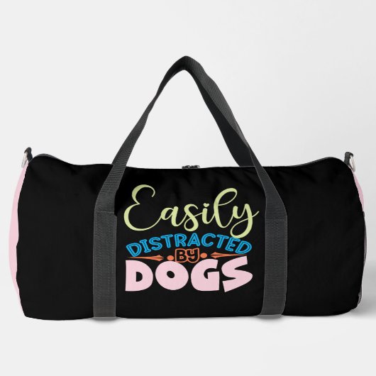 Easily Distracted By Dogs Duffle Bag (Vorderseite)