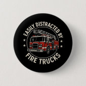 Easily Distracted By Feuerwehrautos Button (Vorderseite)