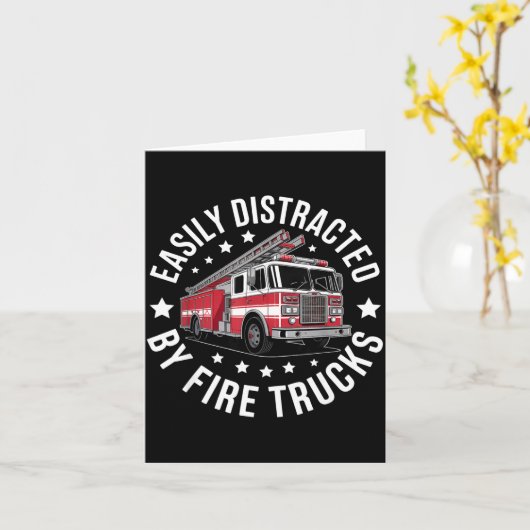 Easily Distracted By Fire Trucks Design  Karte (Gelbe Blume)