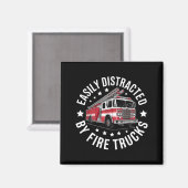 Easily Distracted By Fire Trucks Design Magnet (Vorderseite/Rückseite)