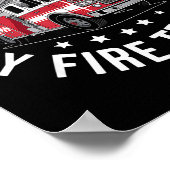 Easily Distracted By Fire Trucks Design  Poster (Ecke)