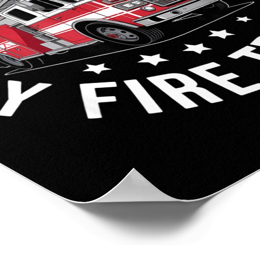 Easily Distracted By Fire Trucks Design  Poster (Ecke)