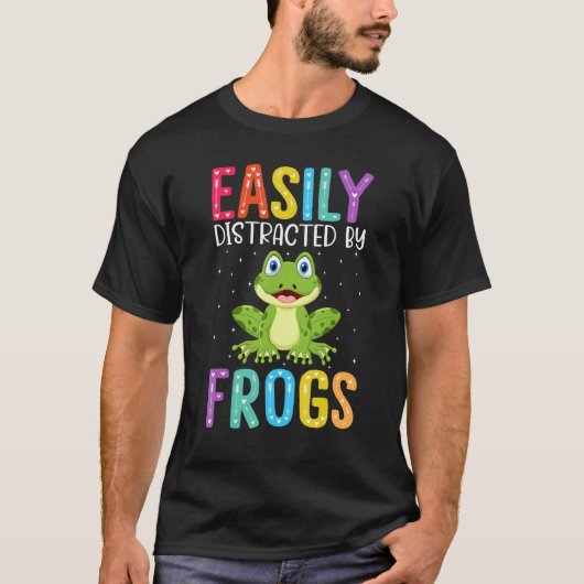 Easily Distracted By Frogs  Frog T-Shirt (Vorderseite)