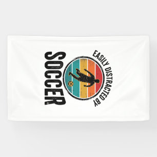 Easily Distracted By Fußball Vintage-Shirt-Design  Banner