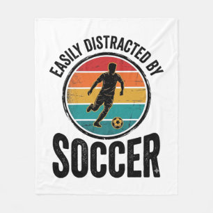 Easily Distracted By Fußball Vintage-Shirt-Design  Fleecedecke