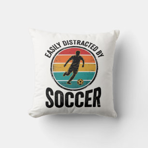 Easily Distracted By Fußball Vintage-Shirt-Design  Kissen