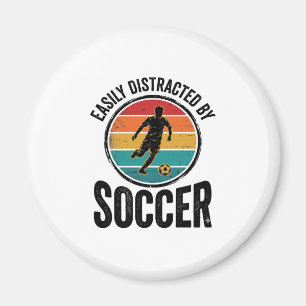 Easily Distracted By Fußball Vintage-Shirt-Design Magnet