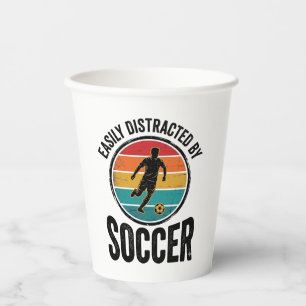 Easily Distracted By Fußball Vintage-Shirt-Design Pappbecher