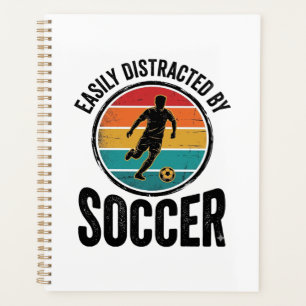 Easily Distracted By Fußball Vintage-Shirt-Design  Planer