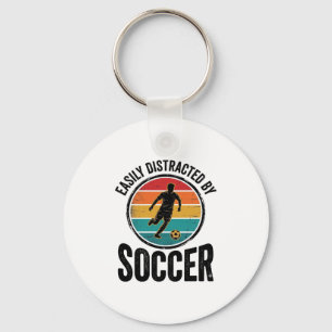 Easily Distracted By Fußball Vintage-Shirt-Design Schlüsselanhänger