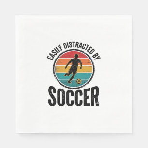 Easily Distracted By Fußball Vintage-Shirt-Design  Serviette