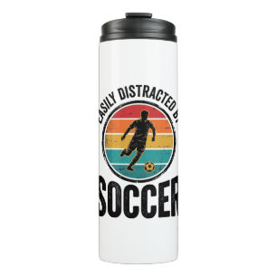 Easily Distracted By Fußball Vintage-Shirt-Design  Thermosbecher