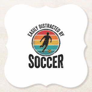 Easily Distracted By Fußball Vintage-Shirt-Design Untersetzer