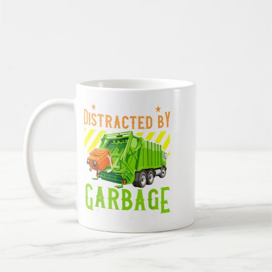 Easily Distracted By Garbage Trucks Funny Truck Lo Kaffeetasse (Links)