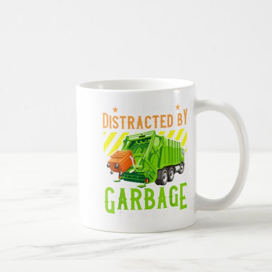 Easily Distracted By Garbage Trucks Funny Truck Lo Kaffeetasse (Rechts)