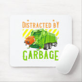 Easily Distracted By Garbage Trucks Funny Truck Lo Mousepad (Mit Mouse)