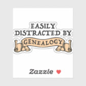 Easily Distracted By Genealogy Aufkleber (Blatt)