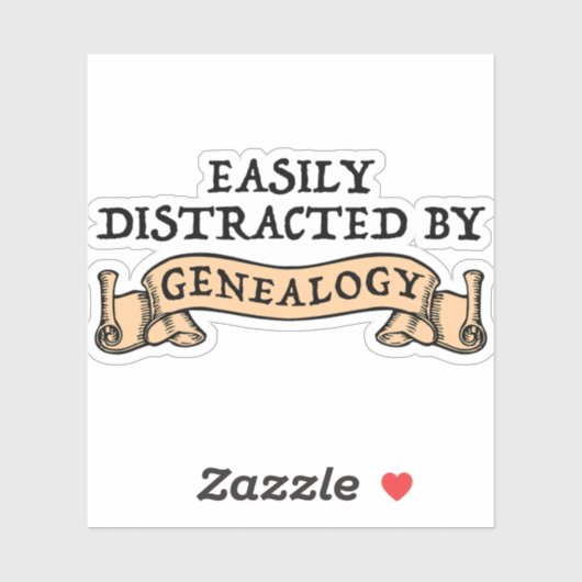 Easily Distracted By Genealogy Aufkleber (Blatt)