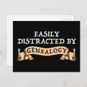 Easily Distracted By Genealogy Postkarte (Vorne/Hinten)