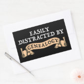 Easily Distracted By Genealogy Rechteckiger Aufkleber (Umschlag)