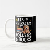 Easily Distracted By Goldens & Books - Golden Kaffeetasse (Links)