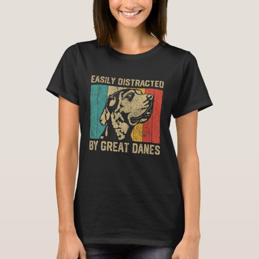 Easily Distracted By Great Dane Great Dane T-Shirt (Vorderseite)