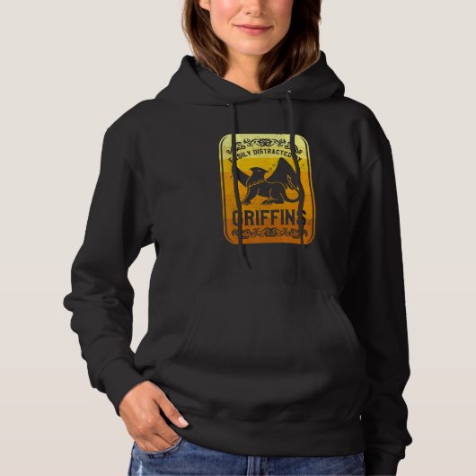 Easily Distracted By Griffins Gryphon Griffin Hoodie (Vorderseite)