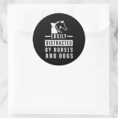 Easily Distracted By Horses Dogs Animal Lover Gift Runder Aufkleber (Tasche)