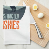 Easily Distracted By Huskies Dog Walking Geschirrtuch (Viertel Falte)