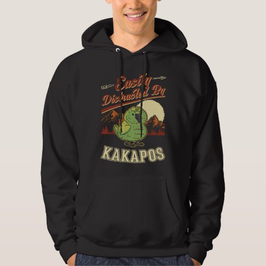 Easily distracted by Kakapos Night Parrot Kakapo Hoodie (Vorderseite)