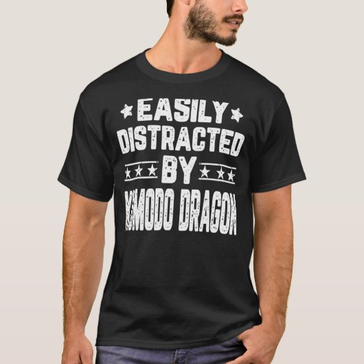 Easily Distracted By Komodo Dragon   Reptiles T-Shirt (Vorderseite)
