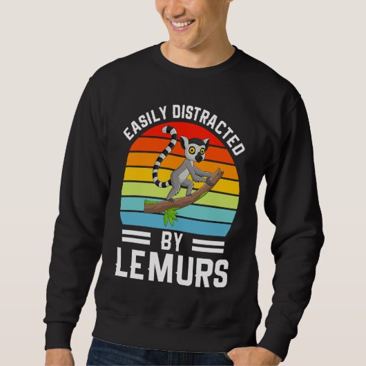 Easily Distracted By Lemurs I Lemur Monkey I Kids  Sweatshirt (Vorderseite)