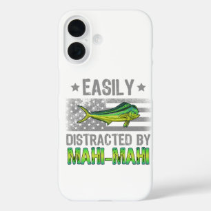 Easily Distracted by Mahi Mahi, Fischer US-Flagge iPhone 16 Hülle