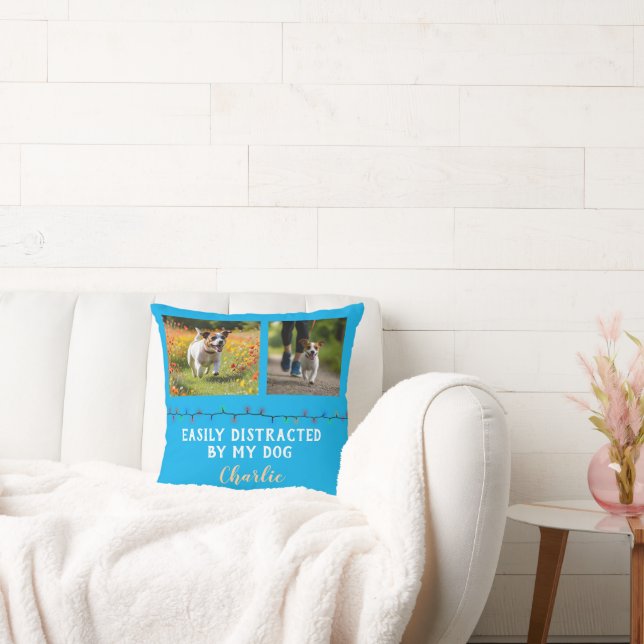 Easily Distracted by My Dog Photo Pillow Kissen (Liege)